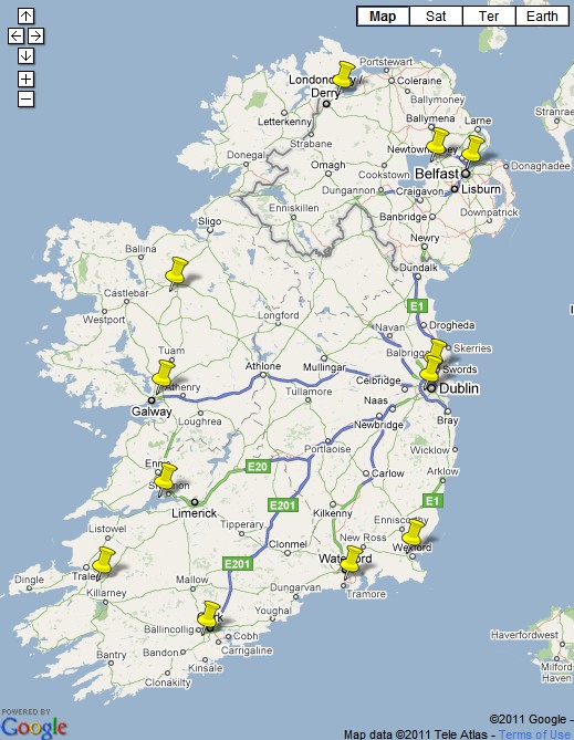 Hertz Ireland Locations Map